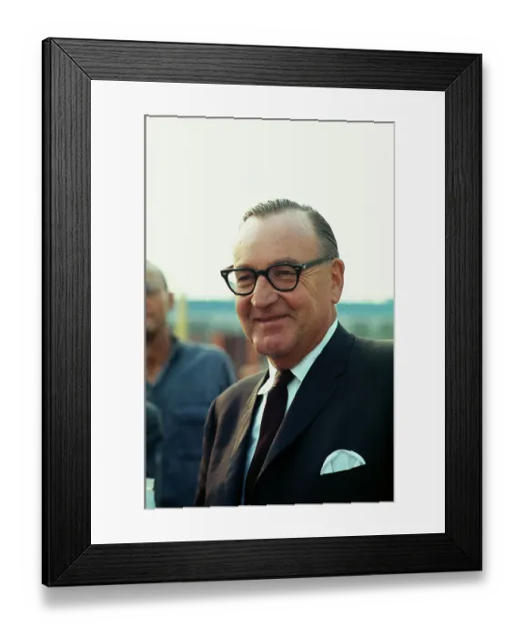 Framed Print : Pat Brown Posing for Camera