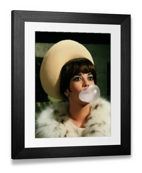 Framed Print : Natalie Wood Blowing Bubble Gum Bubble Framed Print : Natalie Wood Blowing Bubble Gum Bubble