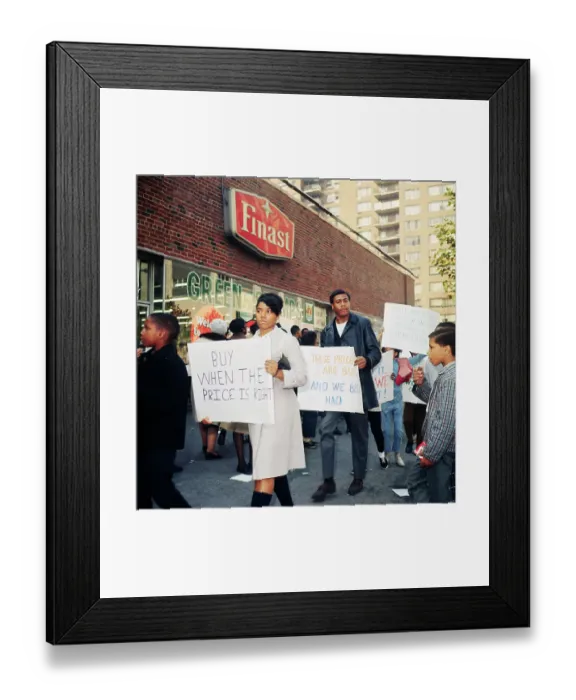 Framed Print : Harlem Youth Protesting Store Framed Print : Harlem Youth Protesting Store