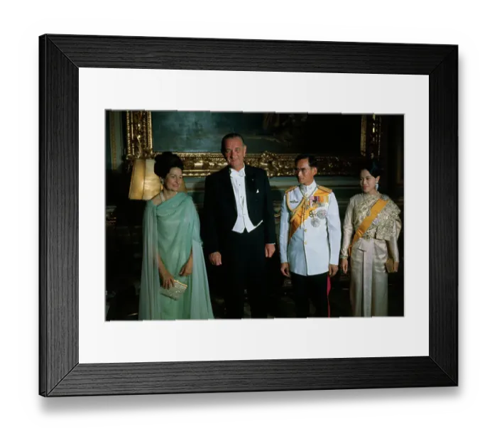 Framed Print : Lyndon and Lady Bird Johnson with Thailand's Royalty Framed Print : Lyndon and Lady Bird Johnson with Thailand's Royalty