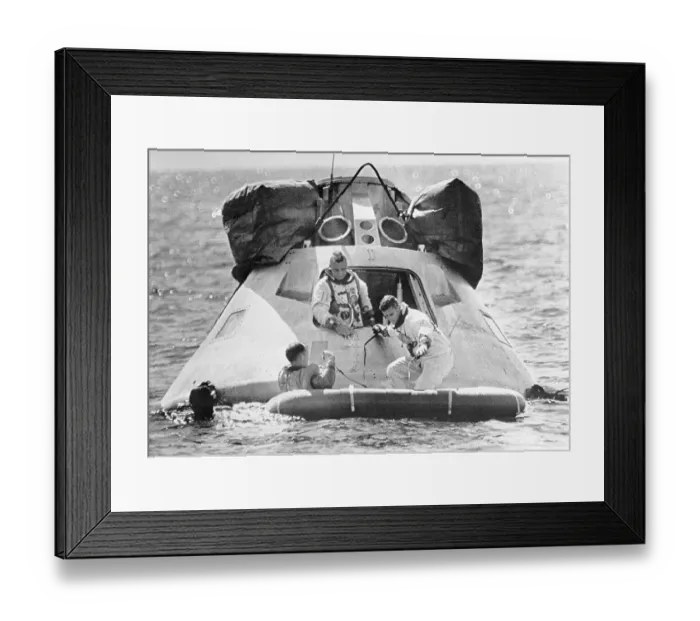 Framed Print : Roger Chaffee and Edward White Getting into Lifecraft Framed Print : Roger Chaffee and Edward White Getting into Lifecraft