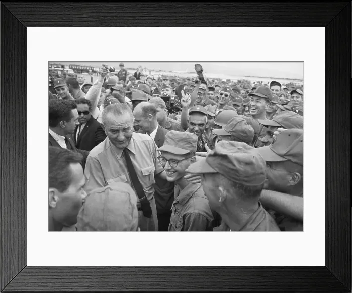 Framed Print : Johnson Visits Vietnam Military Base Framed Print : Johnson Visits Vietnam Military Base