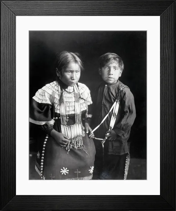 Framed Print : Plains Native American Children Framed Print : Plains Native American Children