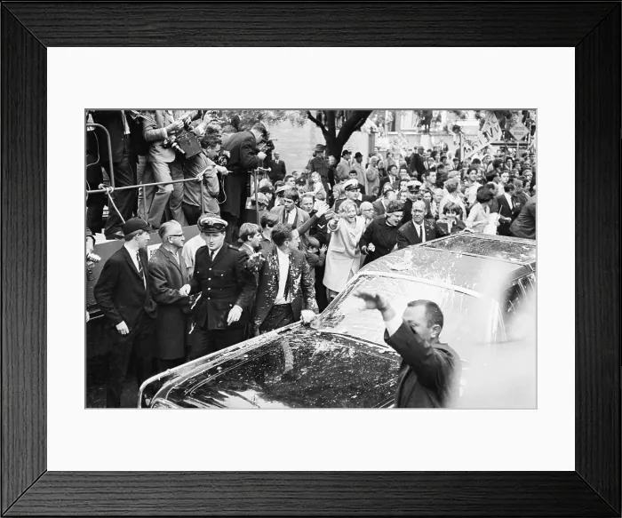 Framed Print : Motorcade of President Lyndon Johnson Attacked with Paint Framed Print : Motorcade of President Lyndon Johnson Attacked with Paint