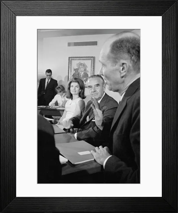 Framed Print : Jackie Kennedy with W. Averell Harriman and Dean Don K. Price
