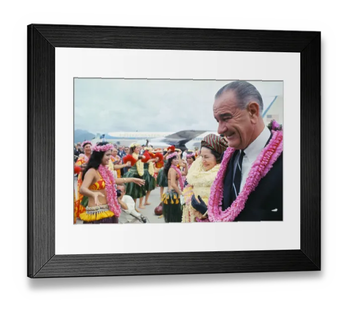Framed Print : President Lyndon B. Johnson Arriving in Hawaii Framed Print : President Lyndon B. Johnson Arriving in Hawaii