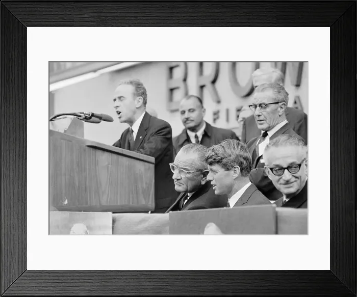 Framed Print : Lyndon B. Johnson and Robert Francis Kennedy During Columbus Day Framed Print : Lyndon B. Johnson and Robert Francis Kennedy During Columbus Day
