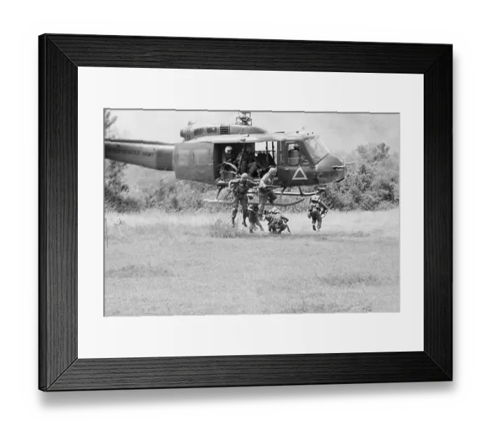 Framed Print : Soldiers Jump from Helicopters Framed Print : Soldiers Jump from Helicopters
