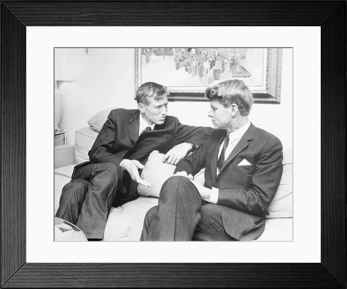 Framed Print : Robert F. Kennedy Sitting With Russian Poet Framed Print : Robert F. Kennedy Sitting With Russian Poet