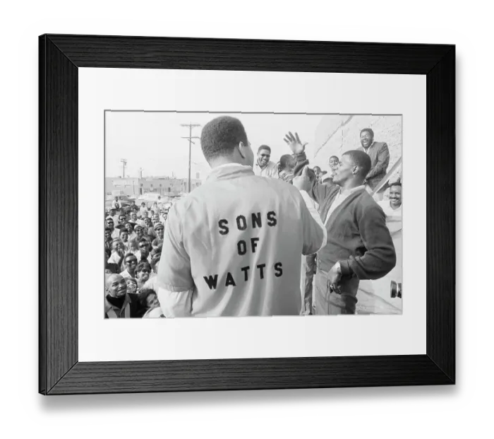 Framed Print : Cassius Clay and Amos Lincoln Addressing Crowd Framed Print : Cassius Clay and Amos Lincoln Addressing Crowd
