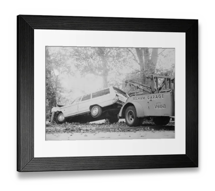 Framed Print : Tow Truck Towing Station Wagon Framed Print : Tow Truck Towing Station Wagon