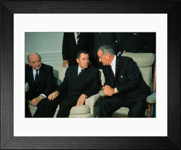 Framed Print : Lyndon B. Johnson Sitting with Andrei Gromyko Framed Print : Lyndon B. Johnson Sitting with Andrei Gromyko