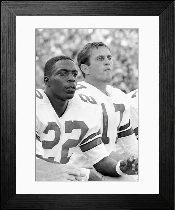 Framed Print : Bob Hayes and Don Meredith Watching Game