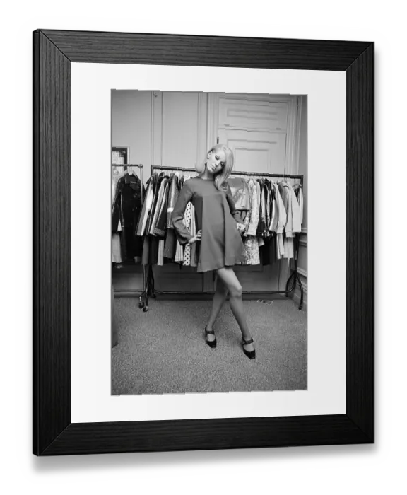 Framed Print : British Fashion Model in Mini-Dress Framed Print : British Fashion Model in Mini-Dress
