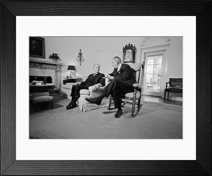 Framed Print : President Johnson And French Minister Framed Print : President Johnson And French Minister