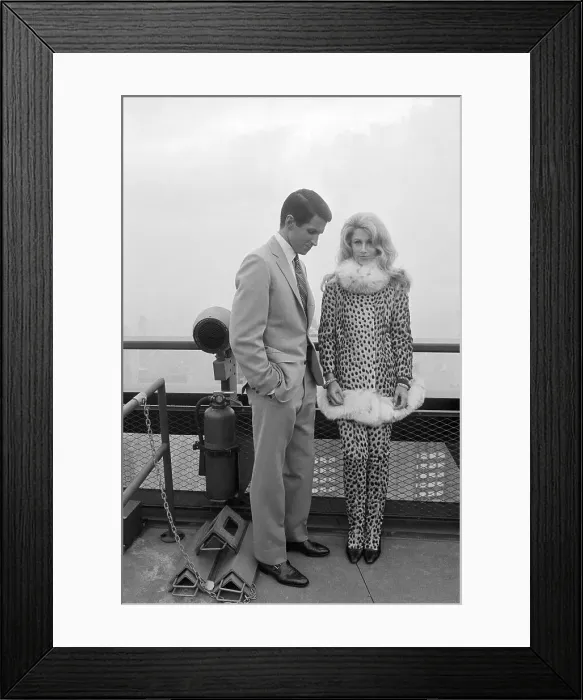 Framed Print : George Hamilton and Baby Jane Holzer Filming Movie Framed Print : George Hamilton and Baby Jane Holzer Filming Movie