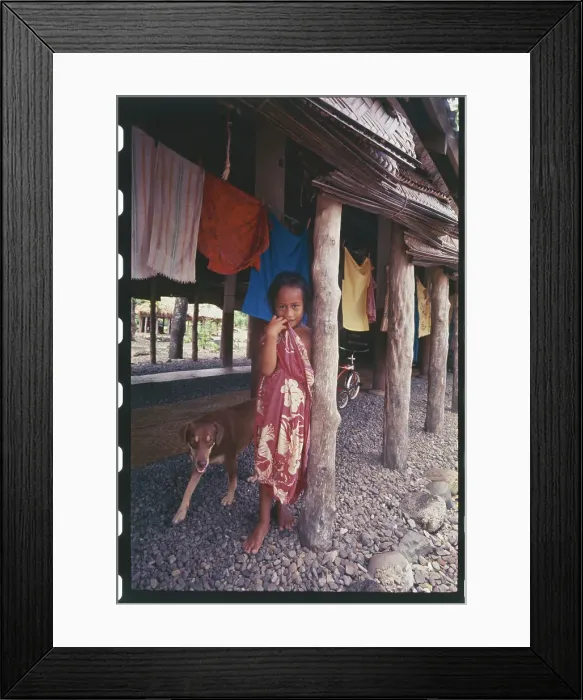 Framed Print : Girl and Dog Outdoors Framed Print : Girl and Dog Outdoors