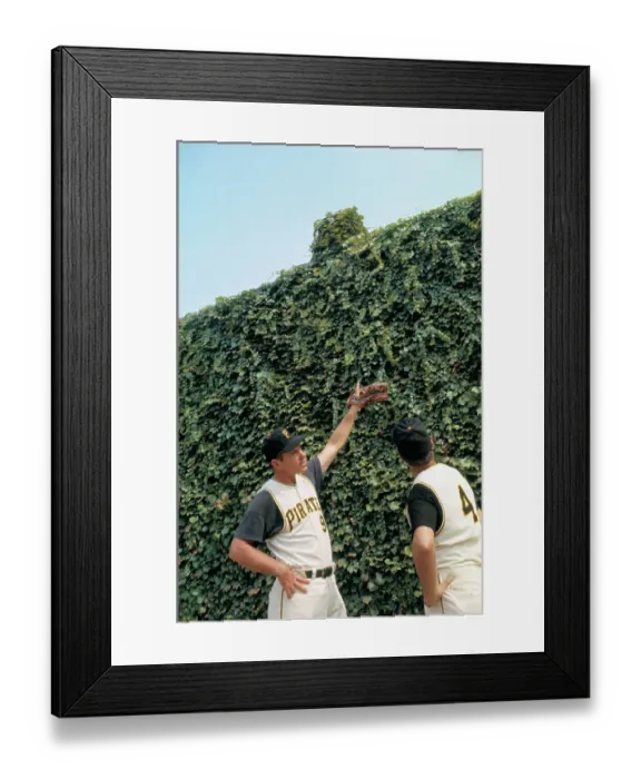 Framed Print : Bill Mazeroski Pointing to a Wall Framed Print : Bill Mazeroski Pointing to a Wall