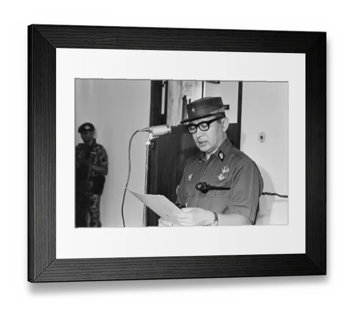 Framed Print : General Suharto at Microphone Framed Print : General Suharto at Microphone