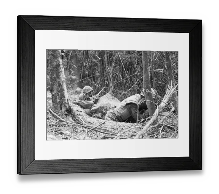 Framed Print : Marines in Foxholes Framed Print : Marines in Foxholes
