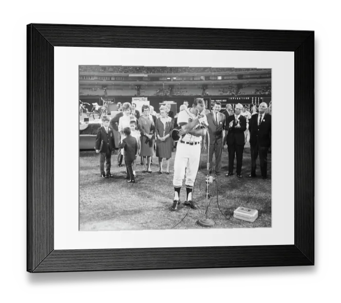 Framed Print : Eddie Mathews Wipes Tears From His Eyes Framed Print : Eddie Mathews Wipes Tears From His Eyes