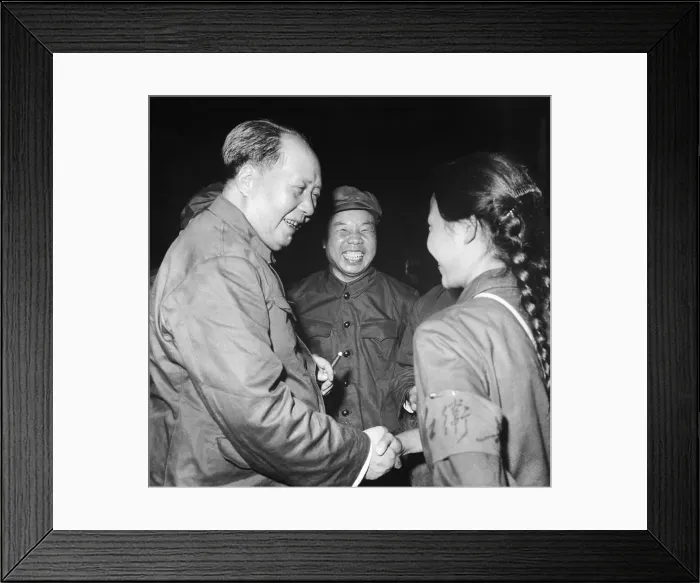 Framed Print : Mao Shakes Hand with a Member of the Red Guard Framed Print : Mao Shakes Hand with a Member of the Red Guard