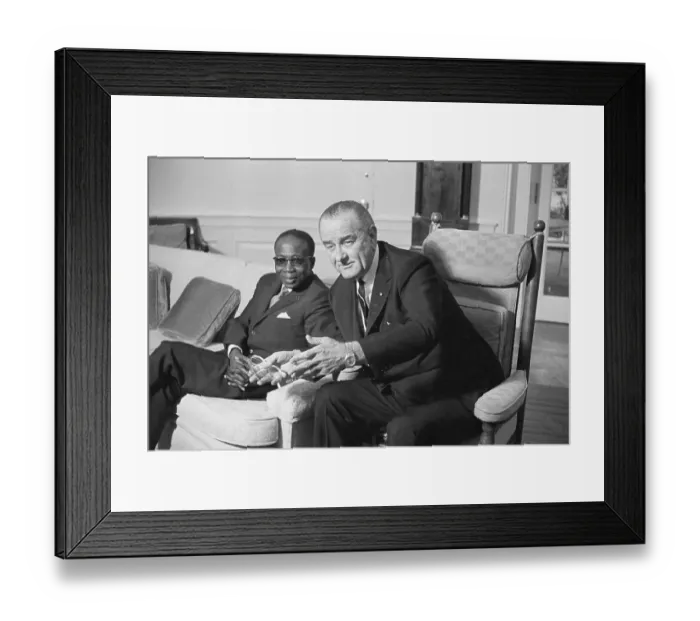 Framed Print : President Johnson With Senghor Framed Print : President Johnson With Senghor