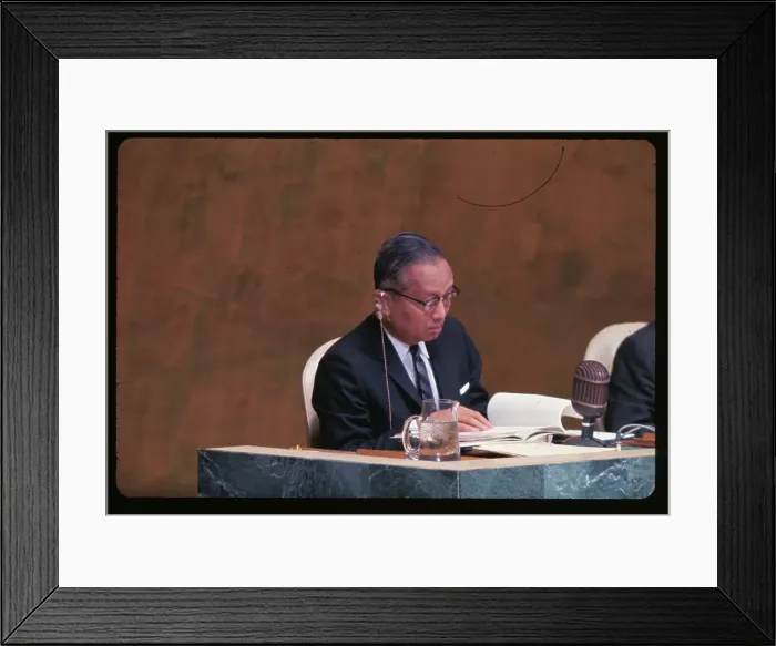 Framed Print : U Thant Reading Document Framed Print : U Thant Reading Document