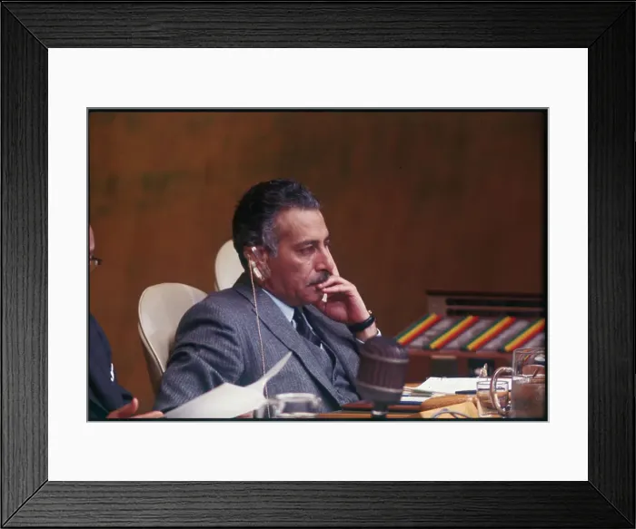 Framed Print : Abdul Rahman Pazhwak Sitting with Hand to Chin Framed Print : Abdul Rahman Pazhwak Sitting with Hand to Chin