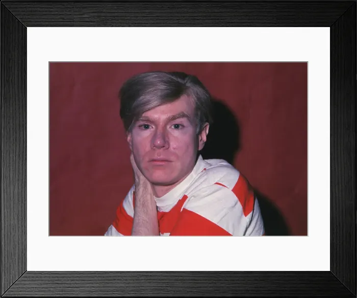 Framed Print : Andy Warhol with One Hand on His Shoulder
