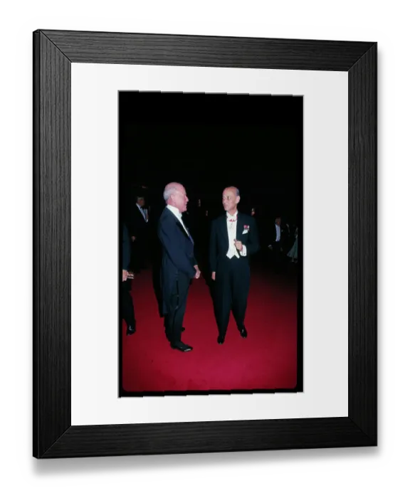 Framed Print : Rudolf Bing Chatting with Friend Framed Print : Rudolf Bing Chatting with Friend