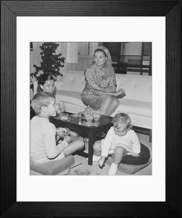Framed Print : Princess Grace with Children Framed Print : Princess Grace with Children