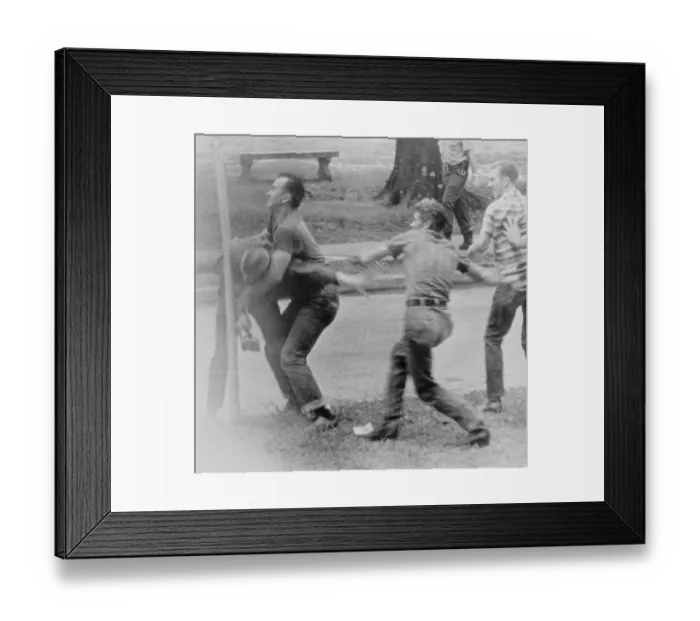 Framed Print : Mob Beating News Photographers