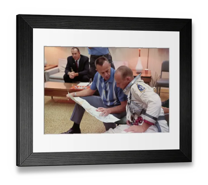 Framed Print : Alan Shepard and Pete Conrad Reading Flight Plan