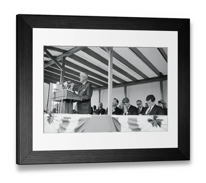 Framed Print : Robert and Edward Kennedy Attending Dedication Ceremonies Framed Print : Robert and Edward Kennedy Attending Dedication Ceremonies