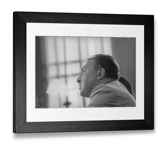 Framed Print : Profile of Adam Clayton Powell Smoking Cigarette Framed Print : Profile of Adam Clayton Powell Smoking Cigarette