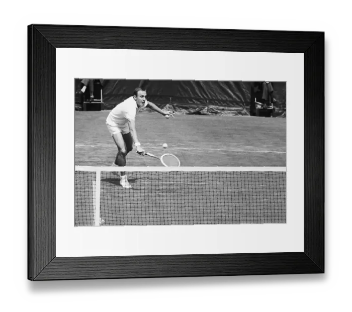 Framed Print : Newcombe Lunging to Return Shot in Tournament Framed Print : Newcombe Lunging to Return Shot in Tournament