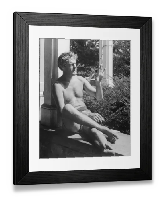Framed Print : Timothy Leary Smoking and Sitting on Window Sill Framed Print : Timothy Leary Smoking and Sitting on Window Sill