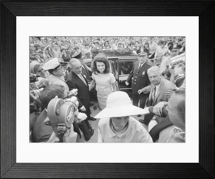 Framed Print : Jacqueline Kennedy Arriving at Half-Sister's Wedding
