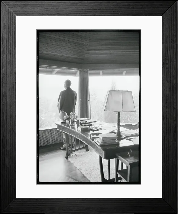 Framed Print : Konrad Adenauer Looking Out a Window Framed Print : Konrad Adenauer Looking Out a Window