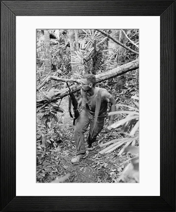 Framed Print : Marine Ducks Sniper Fire in Vietnam Framed Print : Marine Ducks Sniper Fire in Vietnam