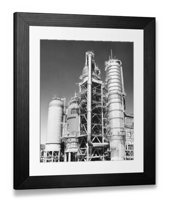 Framed Print : Low-Angle, Oil Catalytic Cracking Unit Framed Print : Low-Angle, Oil Catalytic Cracking Unit