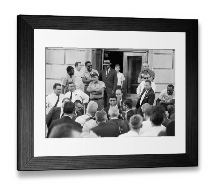 Framed Print : Muhammad Ali Speaking to Reporters Framed Print : Muhammad Ali Speaking to Reporters