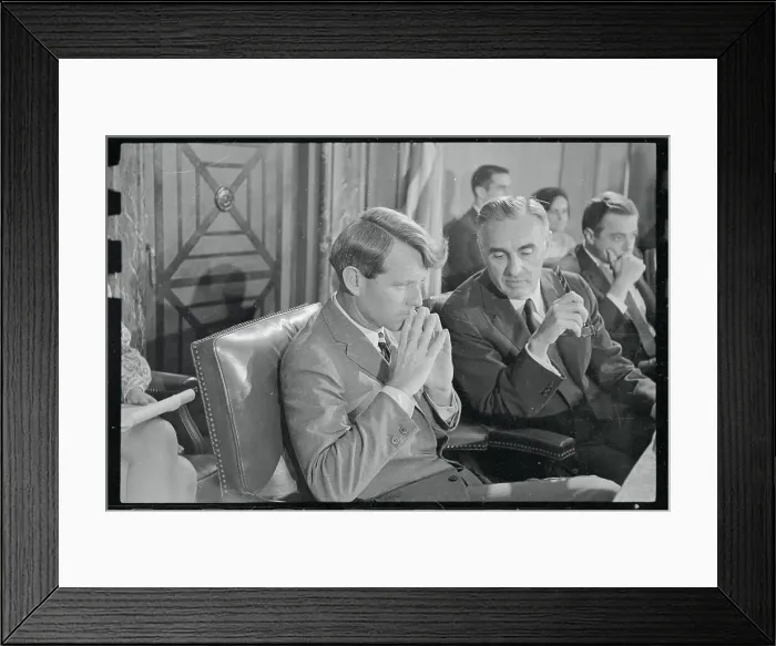 Framed Print : Robert Kennedy Sitting Next to Abraham Ribicoff Framed Print : Robert Kennedy Sitting Next to Abraham Ribicoff