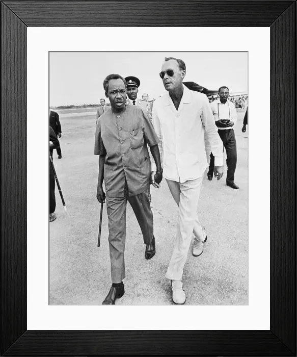 Framed Print : Prince Bernhard of the Netherlands and Julius Nyerere on Airfield Framed Print : Prince Bernhard of the Netherlands and Julius Nyerere on Airfield