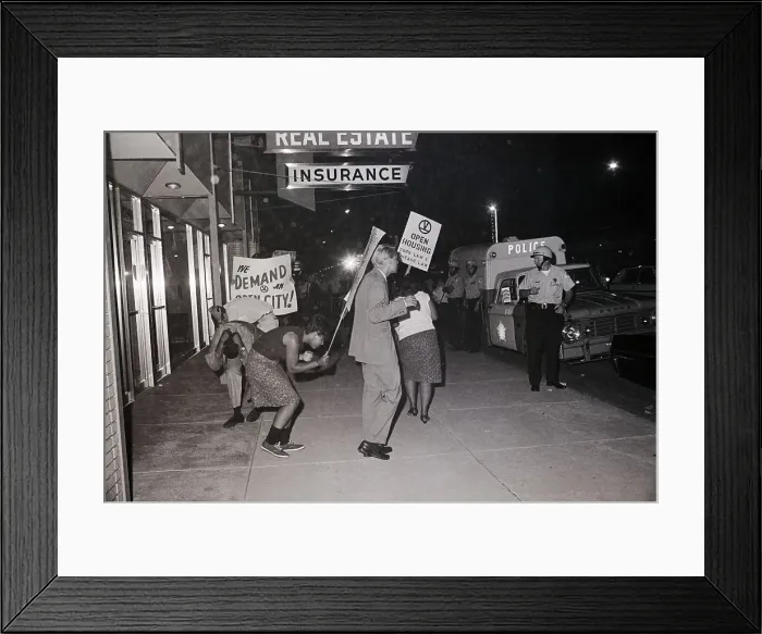 Framed Print : Civil Rights Demonstrators Ducking Framed Print : Civil Rights Demonstrators Ducking