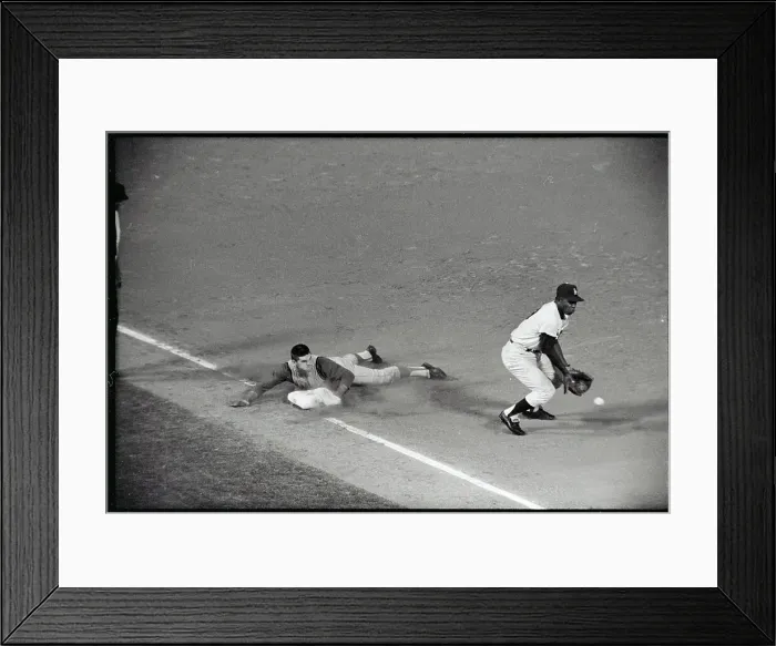 Framed Print : Pete Rose Sliding Headfirst On Belly