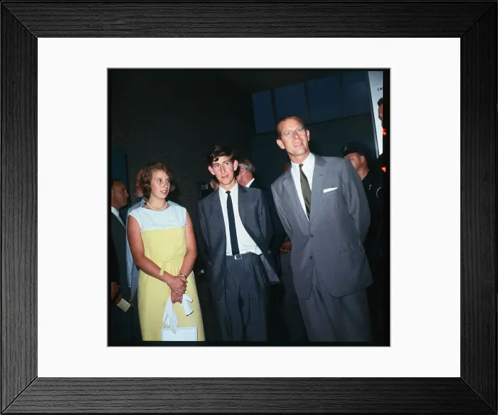 Framed Print : Prince Phillip Standing with Children Framed Print : Prince Phillip Standing with Children