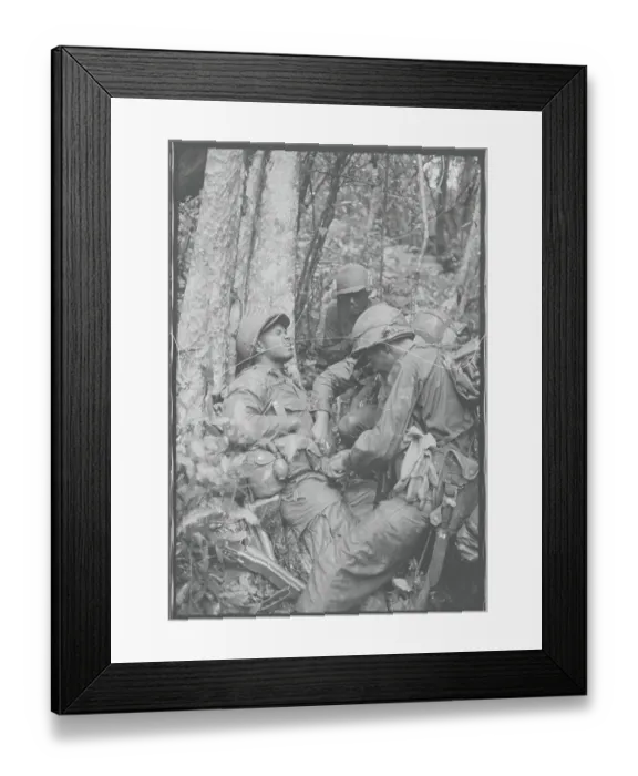 Framed Print : American Soldier Being Treated for Injury in Vietnam Framed Print : American Soldier Being Treated for Injury in Vietnam