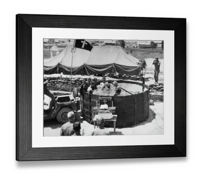 Framed Print : Baptismal Service in the Field Framed Print : Baptismal Service in the Field